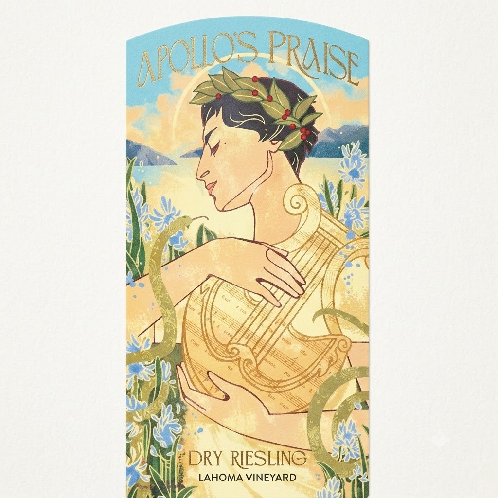 Apollo's Praise Dry Riesling, Lahoma Vineyard